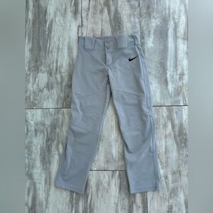 Nike Youth Boys Small Vapor Select Baseball Pants Gray Full Length Stretch Mesh